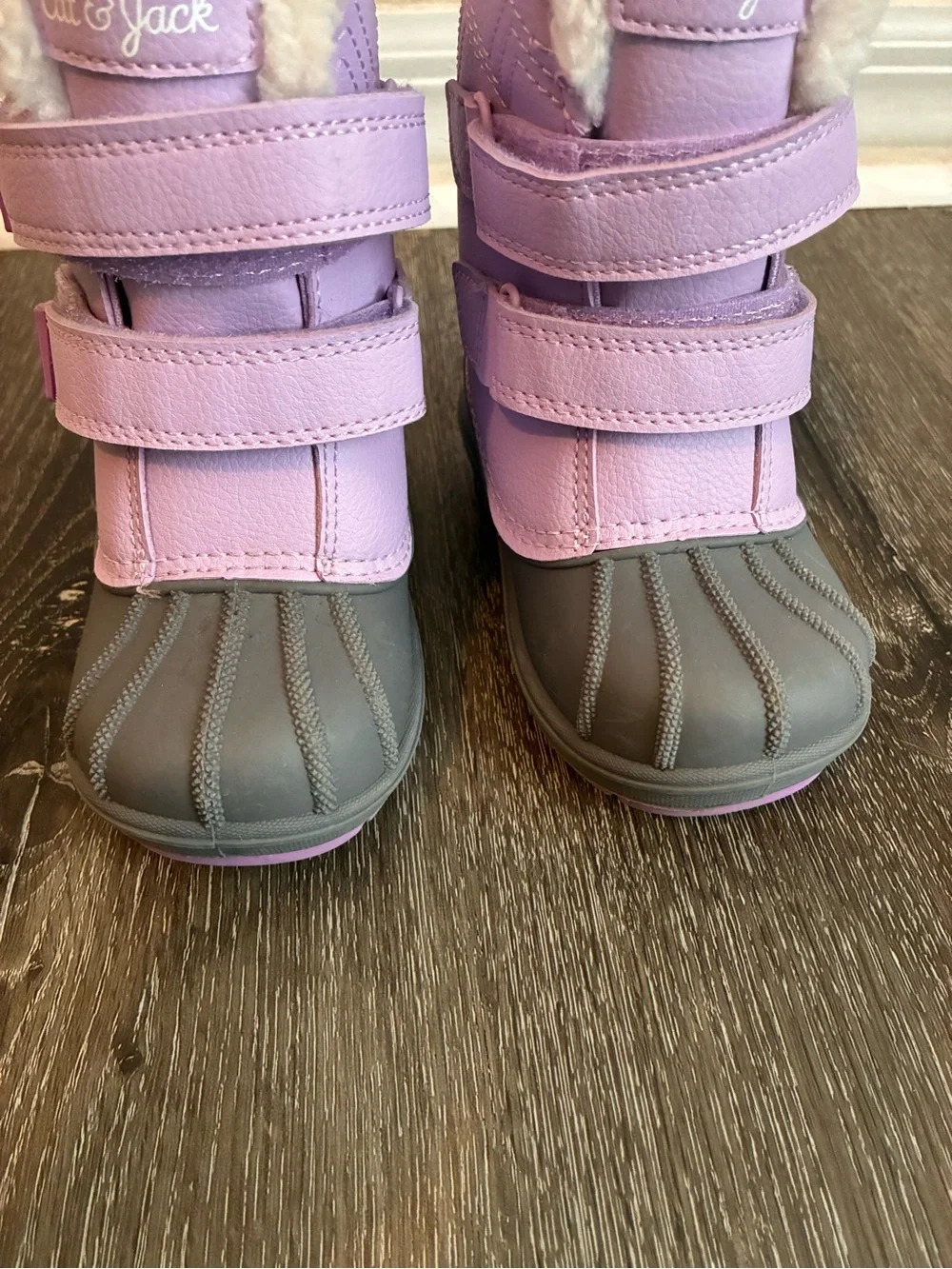 Cat & Jack Denver Faux Fur Waterproof Winter Boots SZ 7 Kids NWOT Purple Outdoor